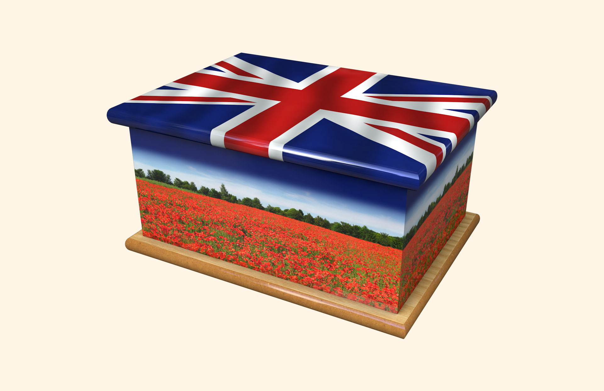 British and Proud adult ashes casket